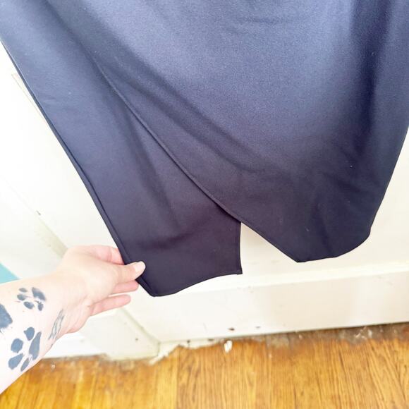 Betsey Johnson Revved Up Faux Wrap Tulip Hem Dress Bodycon Sexy Feminine Size 12 - Picture 7 of 12